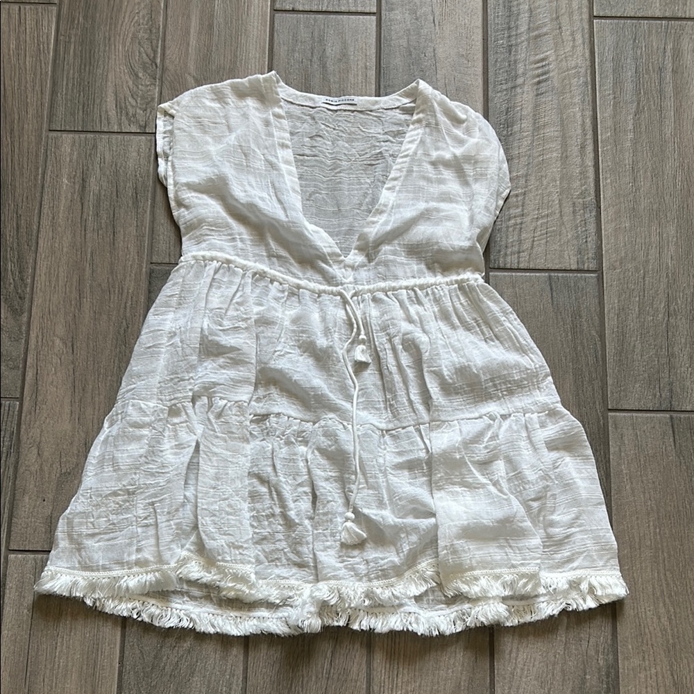 Robin Piccone White Ruffled Tiered Sundress